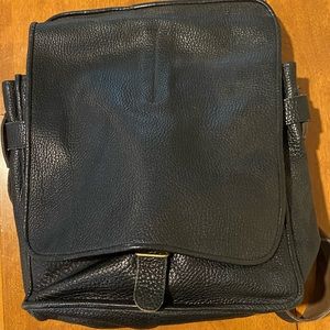 Johnny Farai Black Leather Backpack/Purse